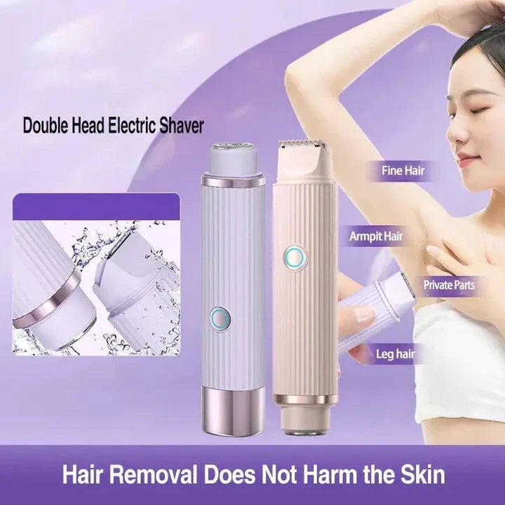 2 in 1 Dual-Head Shaver Waterproof Rechargeable, for Armpit, Legs, Arms